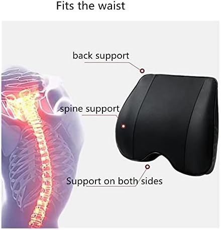 Memory Foam PU Leather Lumbar Pillow - Car Middle/Lower Back Support Pillow - Suitable for Car Seats, Office Chairs, Recliners, etc. (Black) - Image 6