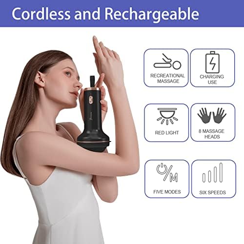 Handheld Cellulite Massager, Body Sculpting Machine, Rechargeable & Cordless, Stomach Fat Massager With 8 Massage Heads 2 Mesh Covers, Massage Abdominal Belly Thighs Butt Neck for Women Men at Home - Image 2