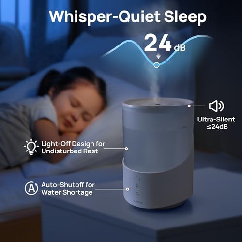 Clarston Humidifiers for Bedroom, 2.5L Cool Mist Humidifier for Large Room - Image 6