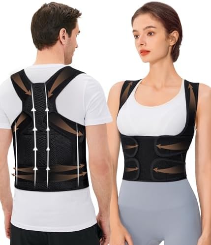 URSEXYLY Back Brace Posture Corrector for Women and Men, Breathable Shoulder Brace, Upper and Lower Back Pain Relief, Adjustable Full Back Support(XX-Large,Black) by Ursexyly