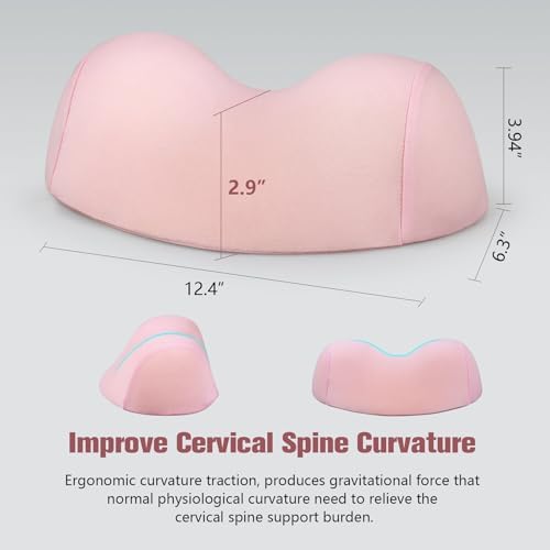 COMFYTHERA Small Neck Stretcher Pillow for Pain Relief, Soft Cervical Traction Device Neck Mild Support Pillow Memory Foam Cervical Neck Orthopedic Pillow for Tension Muscle Relax Relief (Pink) - Image 4