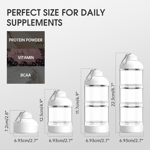 BYLWORKOUT 3-Layer Protein Powder Container with Funnel and Keychain - Image 5