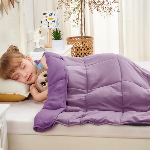 yescool Purple Weighted Blanket 7 Pounds Cooling Weighted Lap Blanket, Heavy Blanket for Sleeping, Weighted Throw Blanket Gifts for 60-80lbs, 40"x60" - Image 2