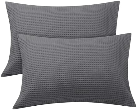 Zaizaihome 100% Egyptian Cotton Waffle Weave Pillowcases King Size 2 Pack by ZaizaiHome