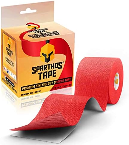 Sparthos Kinesiology Tape [Crimson Red - 16.4ft Uncut Roll] x Ice Packs for Injuries [Size Medium + Cover] - Image 2