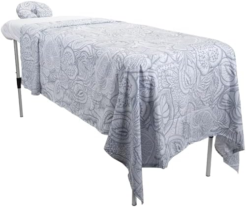 ForPro Designer Microfiber 3-Piece Massage Sheet Set, Island White - Image 2