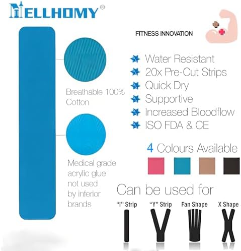 Precut Kinesiology Tape Strips,Waterproof Athletic Tape Muscle Pain Relief - Image 5