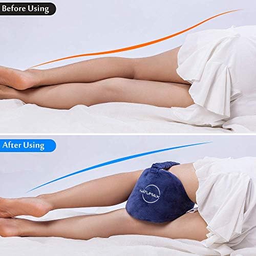 Knee Pillow for Side Sleepers - Relief from Sciatica Pain, Back/Leg Pain, Pregnancy, Hip and Joint Pain Memory Foam Leg Pillow + Free Sleep Mask and Ear Plugs - Image 4