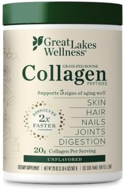 Great Lakes Wellness Collagen Peptides Powder, Unflavored, 20 oz by GreatLakesWellness