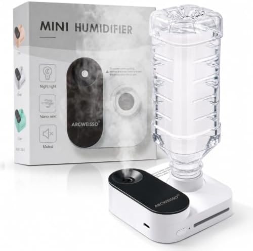 Portable Travel Humidifier, Mini Tankless Personal Humidifier with 5000mAh Battery, 23dB Quiet & Auto Shut-Off by ARCWEISSO