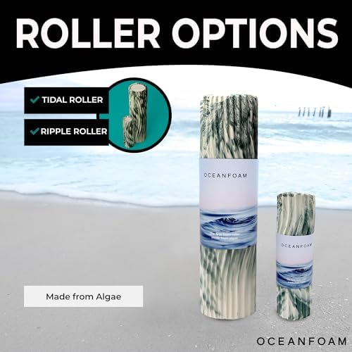 Oceanfoam Ripple Travel Foam Roller (11" x 3.35") Firm Mini Foam Roller for Physical Therapy, Deep Tissue Massage, Back Pain - High Density, Ergonomic Wave Textured - Yoga, Exercise (Hunter Marbled) - Image 6