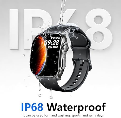 Smart Watch, 2.01" AMOLED Curved Touchscreen Fitness Watch for Women, IP68 Waterproof, 24/7 Heart Rate/Sleep Monitor, Fitness Tracker with Pedometer, 120+ Sports Modes,Smartwatch for Android iOS Black - Image 3