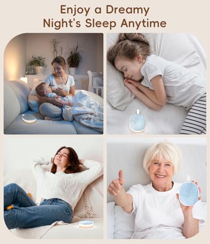 Portable White Noise Sound Machine: Baby Sleep Soother, Bluetooth Speaker, Rechargeable Battery, 4-Speed Timer, 6 Soothing Sounds Adult Therapy Aid for Trave (Purple, Portable) - Image 7