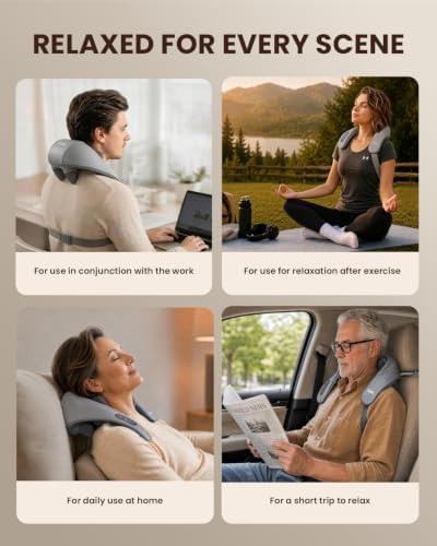 Breo N5mini Neck and Shoulder Massager with Heat,5D Shiatsu Kneading,Grey - Image 6