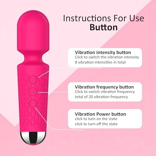Handheld Cordless Mini Massager, Powerful Quiet with Waterproof, 20 Modes & 8 Speeds Vibration Wand for Back Neck Shoulders, Muscle Soreness Relief & Recovery (Red) - Image 6