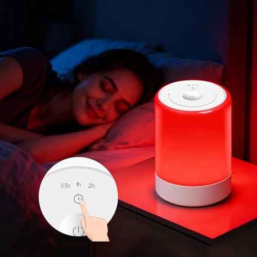 Red Light Therapy Sleep, Red Night Lights With 670nm Wavelength, Touch Control with 3 Distinct Color Modes, For Support Deep Relaxation and Improve Sleeping for Adult & Kid Bedroom, Gift by Unknown