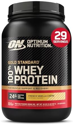 Optimum Nutrition Gold Standard 100% Whey Protein Powder, French Vanilla Creme, (Packaging May Vary), 2 Pound (Pack of 6) by OPTIMUMNUTRITION