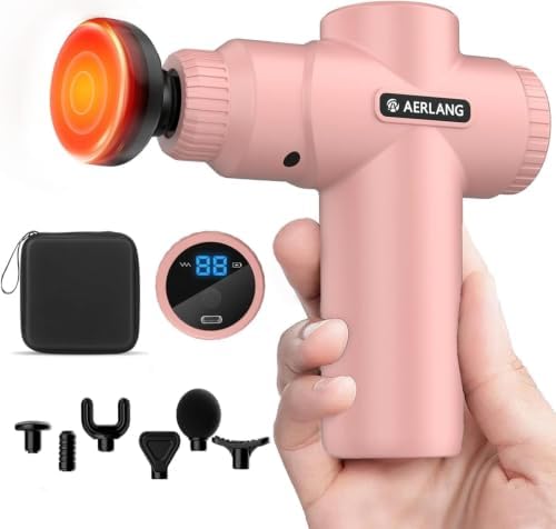 AERLANG Birthday Gifts for Women Massage Gun with Heat deep Tissue Pink by AERLANG