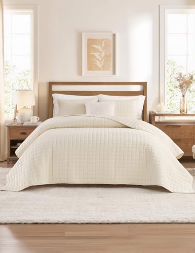 YnM Velvet Weighted Blanket, Ultra-Soft Heavy Bed Blankets, Heavy Weight Big Comforter, Oversized Bedspread & Home Decor Piece for All Season (Cream White, 90"x104" 40lbs, King/Ca King) by YNM