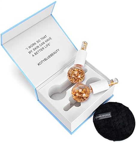 Ice Cryo Sticks Facial Globe with Golded Essence- 2PC Cooling Globes for Cold or Hot Skin Massagers, Face Globe for Skin Care Routine - Image 3