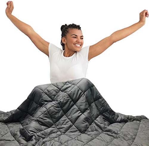 HYPNOSER Adult Weighted Blanket Queen Size (20 lbs, 60''x80'', Grey) | Cooling Heavy Blanket | Breathable Material with Pure Glass Beads by Hypnoser