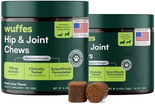 Wuffes Advanced Hip & Joint Chews for Small & Large Breed Dogs (2-Pack) by Wuffes