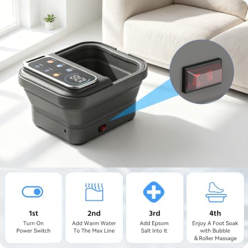 CARESKYpro Collapsible Foot Spa with Fast Heat UL-Listed Foot Soaking Tub - Image 6