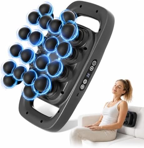 20 Head Massage Gun Set, Deep Tissue Percussion Massager, 1800mAh Electric Massage Tools with 3 Models & 30 Levels, Percussion Massage Gun for Back/Shoulders/Legs/Waists by BYIJPZI