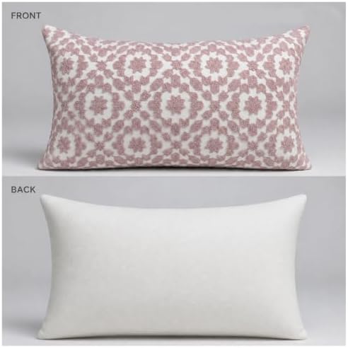 Decorative Pillowcase Embroidered Mina Trellis Dusk Lilac Mauve 12 x 20 inch Decorative Lumbar Throw Pillow Cover 30x50cm Dusk Pink Lilac 1pc Cotton Canvas - Image 3