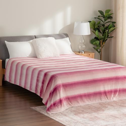 Berkshire Blanket-Classic Heavyweight Soft Printed VelvetLoft® Plush Blanket, Full/Queen Size Soft Fuzzy Warm Blanket for Couch Sofa Bed, Purple Pitch, 90in x 90in - Image 4