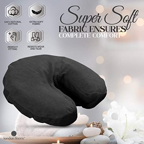 London Linens Pack of 4, Premium Extra Thick 100% Cotton Flannel Massage Tables Face Cradle Covers Cozies Fitted - Includes 4 pcs (Greenish Grey) - Image 2