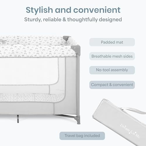 Dream On Me Zodiak Portable Playard, Compact for Travel, Carry Bag, C Grey - Image 5