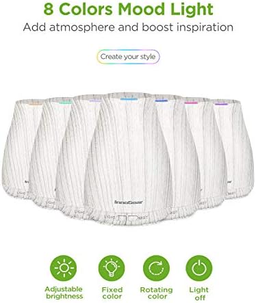 InnoGear 100ml Essential Oil Diffuser for Home with 6 Oils Gift Set, Grey - Image 2