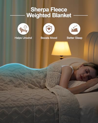 Ultra Soft Sherpa Weighted Blanket for Adults, 60"x80" 15lbs Heavy Blankets - Image 2