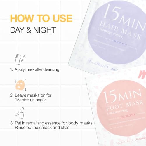 Naisture x Frida Kahlo 15 Min Pamper Me Kit Korean Spa Skincare Gift Set for Women - Head to Toe with Hair, Face, Eye, Hand, Foot Masks & Bonus Item (8 pcs) - Image 4