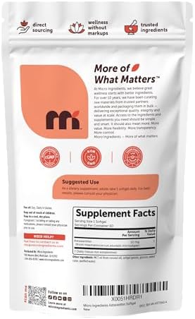 Micro Ingredients Astaxanthin 12mg Per Serving with MCT Oil, 60 Softgels - Image 7