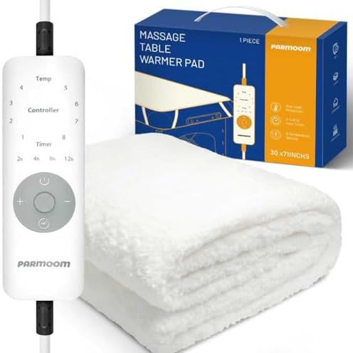 Massage Table Warmer Heating Pad Professional Massage Bed Warmer with 4 Timer, 8 Heat Settings, Overheat Protection for Massage Bed & Spa, Thickened & Soft Fleece, 30" x 71" by Unknown