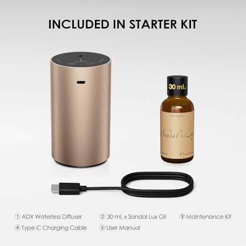 Airversa ADX Waterless Essential Oil Diffuser Starter Kit, Titanium - Image 4