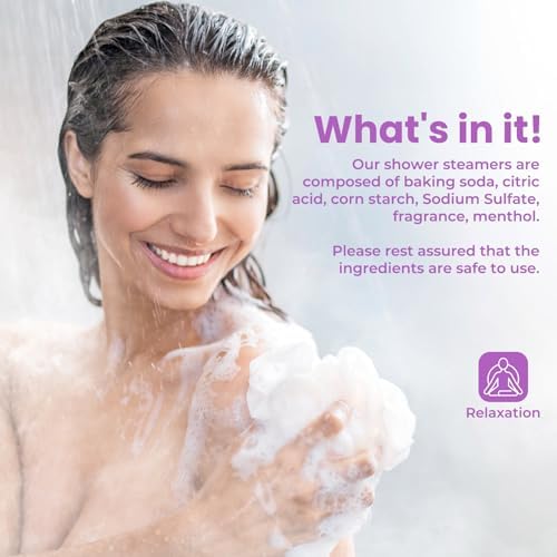 CalmNFiz Shower Steamers Self Care Gifts 2 * 8 Pack, Green & Purple - Image 3