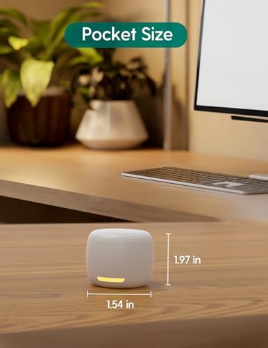 Babelio White Noise Sound Machine, Night Light, Mini and Portable, 15 Non-looping Sounds, Timer, Memory Function, for Adults Baby, Travel, White - Image 2