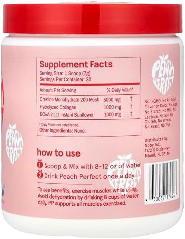 Peach Perfect Creatine for Women – Micronized Creatine Monohydrate Powder with BCAA & Collagen for Glute Strength Support, Boost Energy, Focus, Strength, and Endurance – Unflavored, 30 Servings - Image 2