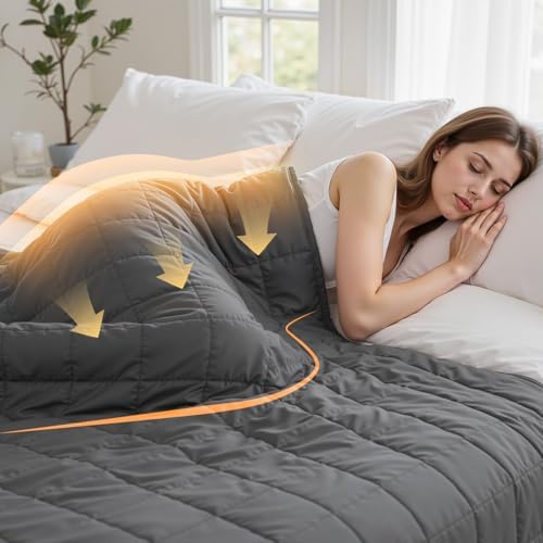Weighted Blanket for Adults(60" x 80",15lbs,Grey) Queen Size Soft Cooling Heavy Blanket for Sleeping,Breathable Blanket with Glass Bead Perfect for 140-160 lbs,All Season,Machine Washable. - Image 5