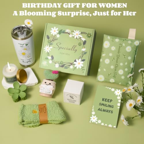 Gift Basket for Women - Unique Self Care & Birthday Gift Set for Her, Bestie, Sister, Teen Girl | Inspirational Green Friendship Gift Box, Get Well Soon & Thinking of You Gift - Brighten Her Day - Image 3