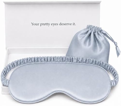 Silk Sleep Mask Light Blocking Luxury 19mm Silk Eye Mask 100% Mulberry Eye Cover Blindfold Ultra Soft Light and Comfy Anti Aging Skin Care with Travel Bag Gift Package by YanserSelection