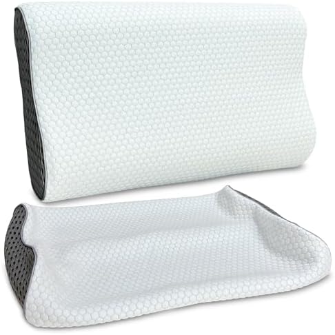 Cervical Pillow Case for Neck Pillows (White+Gray) by LeoTube