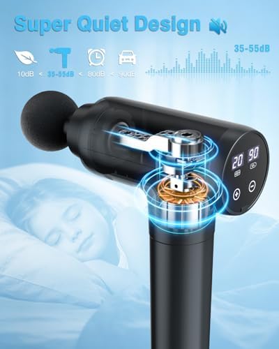 cotsoco Massage Gun, Muscle Massage Gun Deep Tissue Back Massager for Pain Relief, 20 Speeds Handheld Electric Massager Tool with Silent Brushless Motor, Suitable for Gym Office Home Travel - Image 5