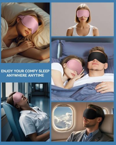Facemoon Weighted Blackout Eye Mask 2 Pack, 3D Sleep Masks for Women & Men - Image 7