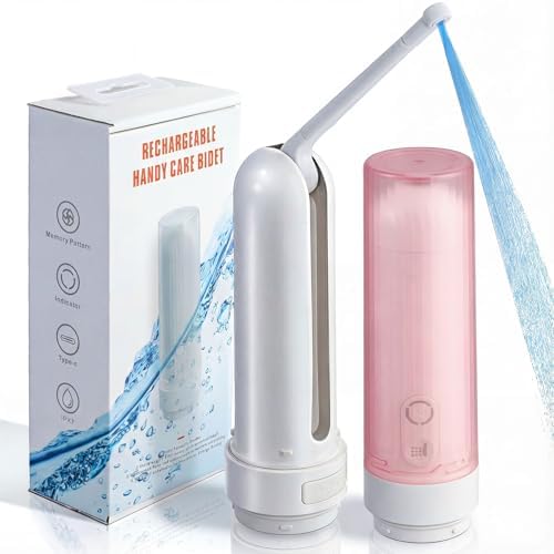 Portable Bidet for Travel,Rechargeable Electric Handheld Travel Bidet Sprayer for Women,Collapsible,Portatil Peri Water Bottle Bidets for Hygiene,Camping, Backpacking,Backcountry,Hiking（Pink） by VIVIVPortablebideforyourLife