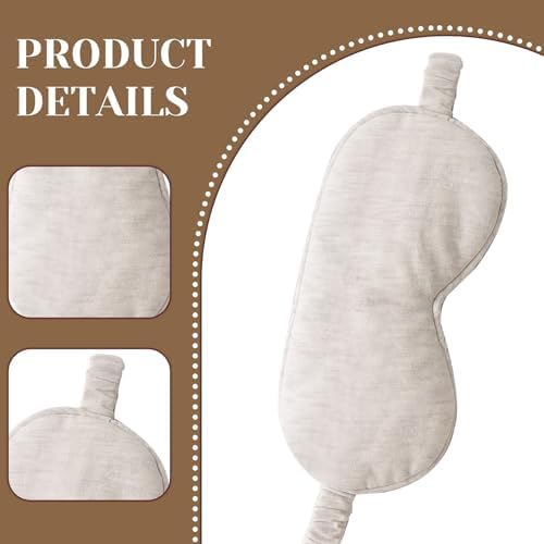 Eye Masks for Sleep, Beige Organic Cotton Sleep Mask Lightweight Elastic Eye Mask for Men Women Sleeping, Traveling - Image 5