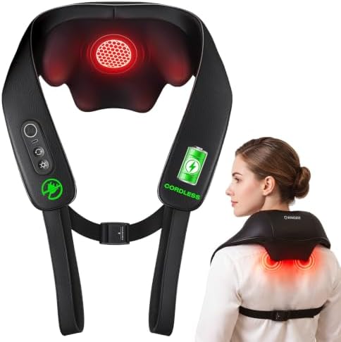 KNQZE Cordless Neck Massager with Graphene Heating & Brushless Motor by KNQZE